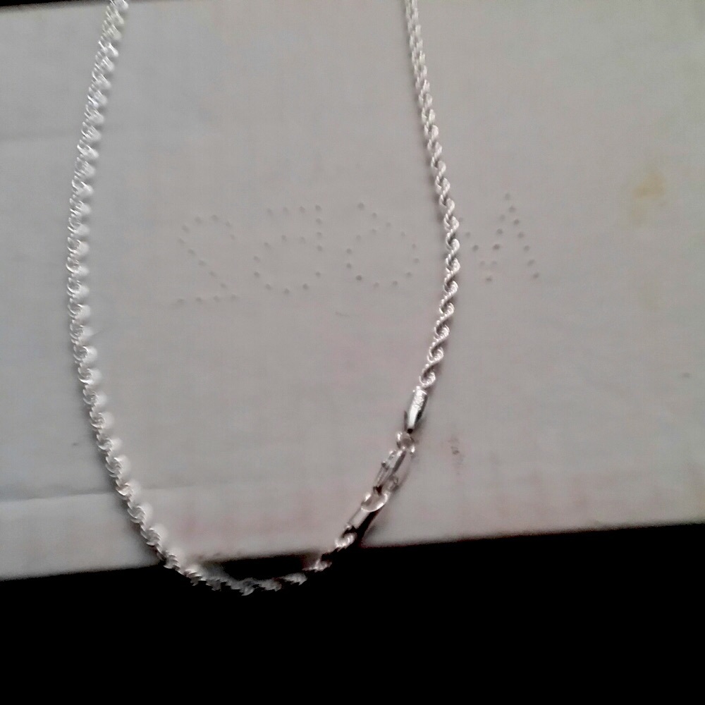 Stainless Steel Rope Chain Necklace Filled With 925 Sterling Silver